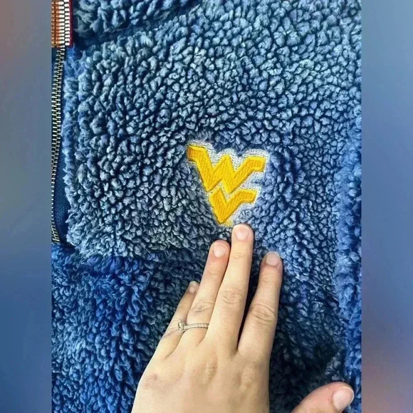 West Virginia Half Zip Sherpa Fleece Jacket Womens Size L - Picture 3 of 14